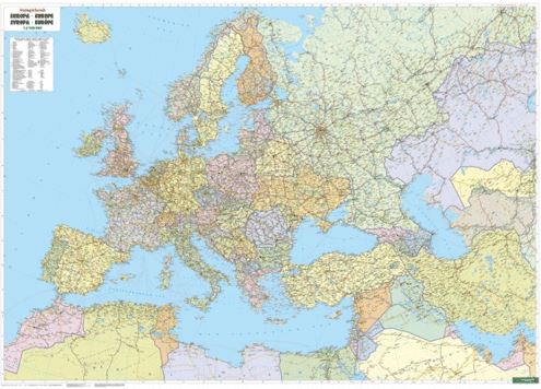 Carte politique de Europe, Moyen Orient &amp; Asie Centrale | Freytag &amp; Berndt - La Compagnie des Cartes