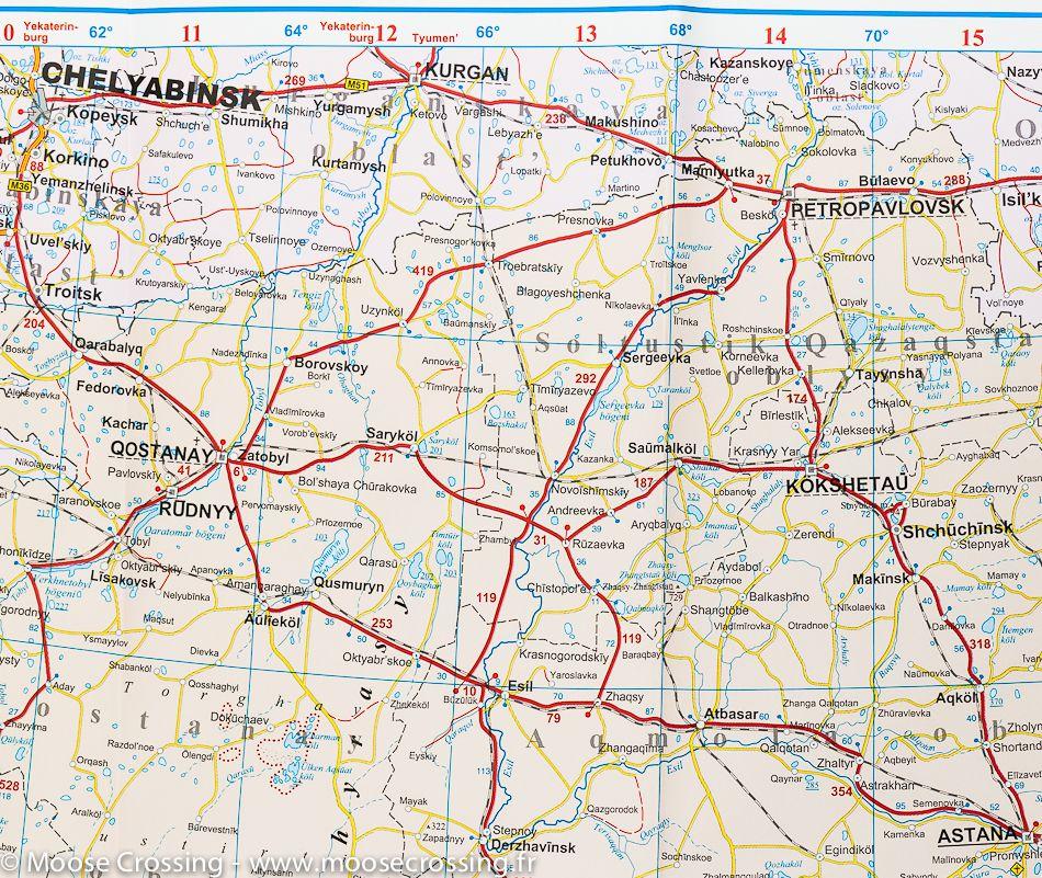 Carte politique - Kazakhstan | Gizi Map carte routière Gizi Map