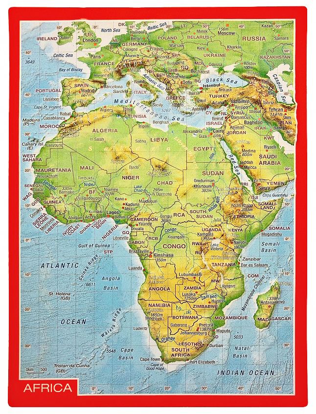 Carte postale en relief (en anglais) - Afrique | Georelief carte routière Georelief Default Title