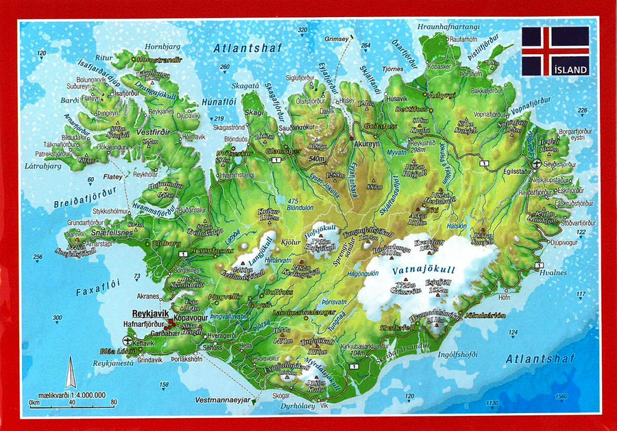 carte postale en relief (en anglais) - Islande | Georelief carte pliée Georelief 
