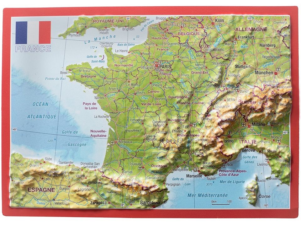 Carte postale en relief - France | Georelief carte routière Georelief Default Title