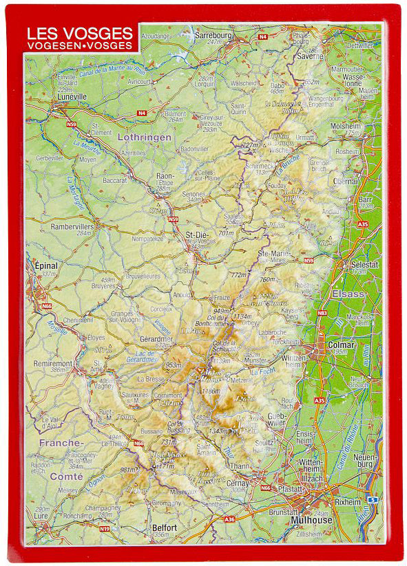 Carte postale en relief - Vosges | Georelief carte routière Georelief Default Title