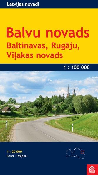 Carte régionale - Balvi, Baltinava, Rugaji, Vilaka (Lettonie) | Jana Seta carte pliée Jana Seta 