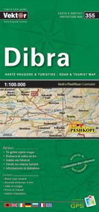 Carte régionale - Dibra (Albanie), n° 355 | Vektor carte pliée Vektor 