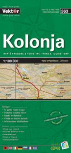 Carte régionale - Kolonja (Albanie), n° 363 | Vektor carte routière Vektor Default Title