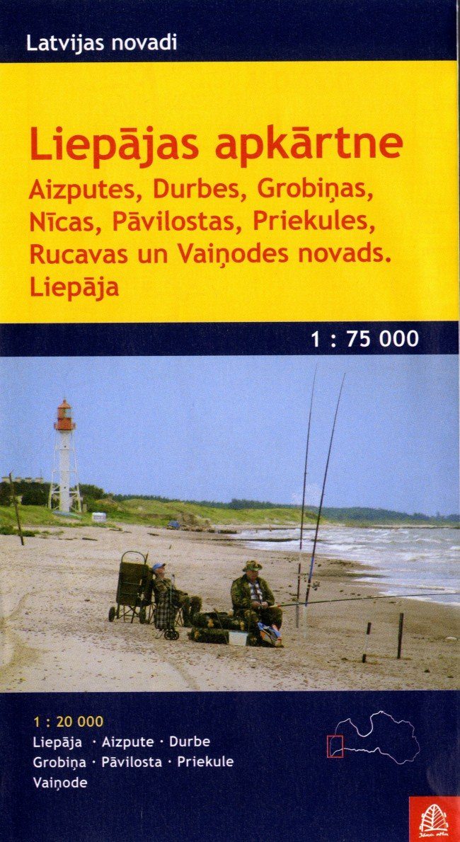 Carte régionale - Liepaja, Aizpute, Durbe, Grobina, Nica (Lettonie) | Jana Seta carte routière Jana Seta Default Title