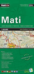 Carte régionale - Mati (Albanie), n° 374 | Vektor carte routière Vektor Default Title