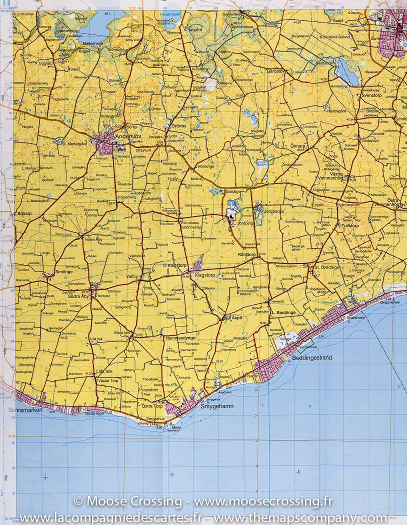 Carte régionale n° 502 - Skurup (sud de la Suède) | Lantmäteriet - Terrängkartan carte de randonnée Norstedts