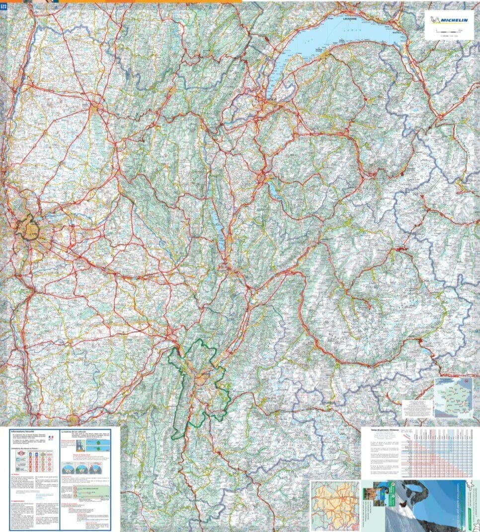 Carte régionale n° 523 - Rhône-Alpes 2026 | Michelin carte routière Michelin