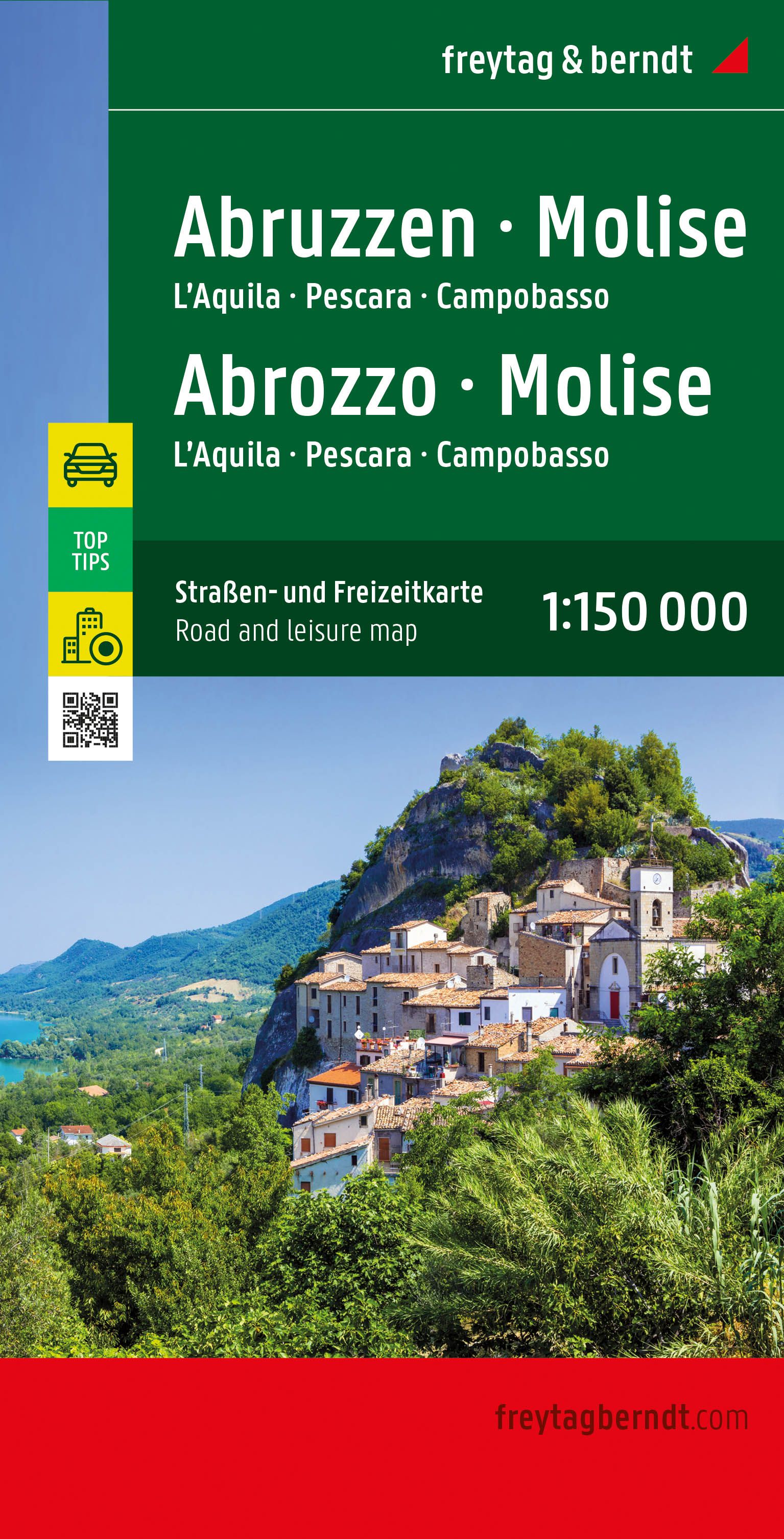 Carte routière - Abruzzes & Molise (L'Aquila, Pescara, Campobasso) | Freytag & Berndt carte routière Freytag & Berndt