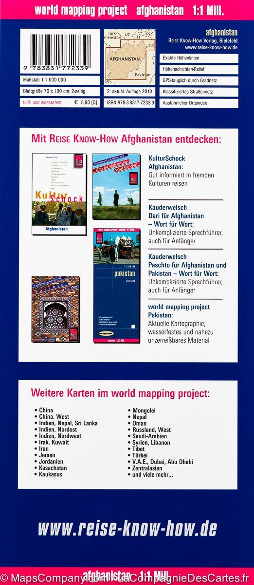 Carte routière - Afghanistan | Reise Know How carte routière Reise Know-How