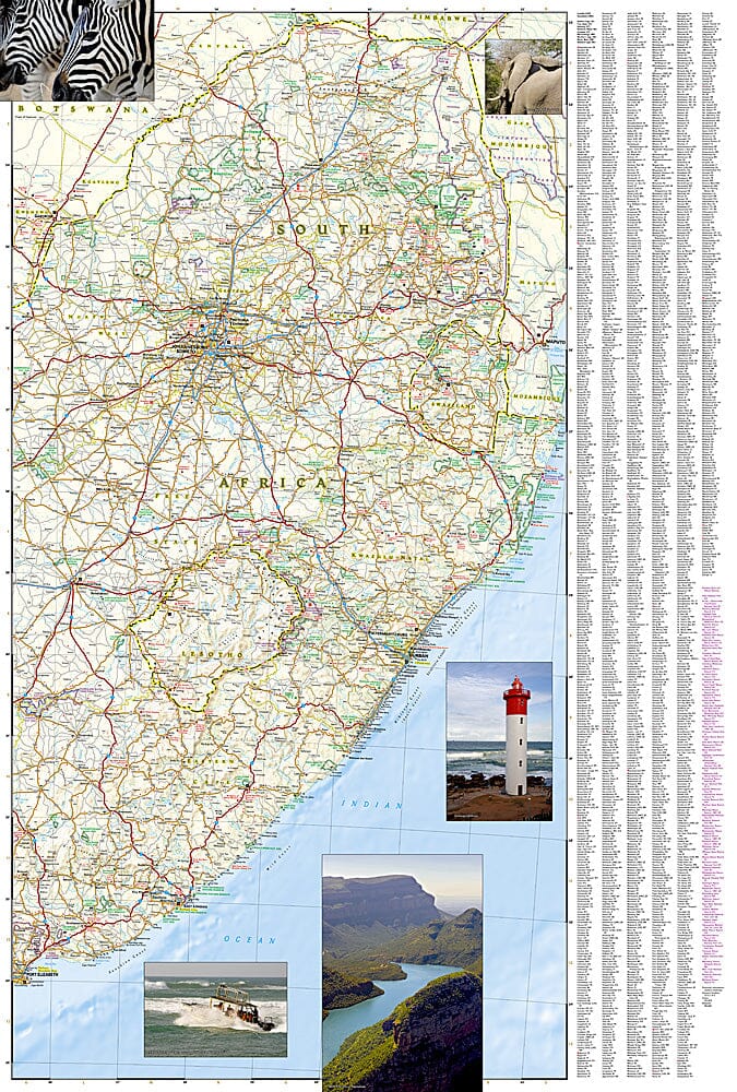 Carte routière - Afrique du Sud | National Geographic carte pliée National Geographic 