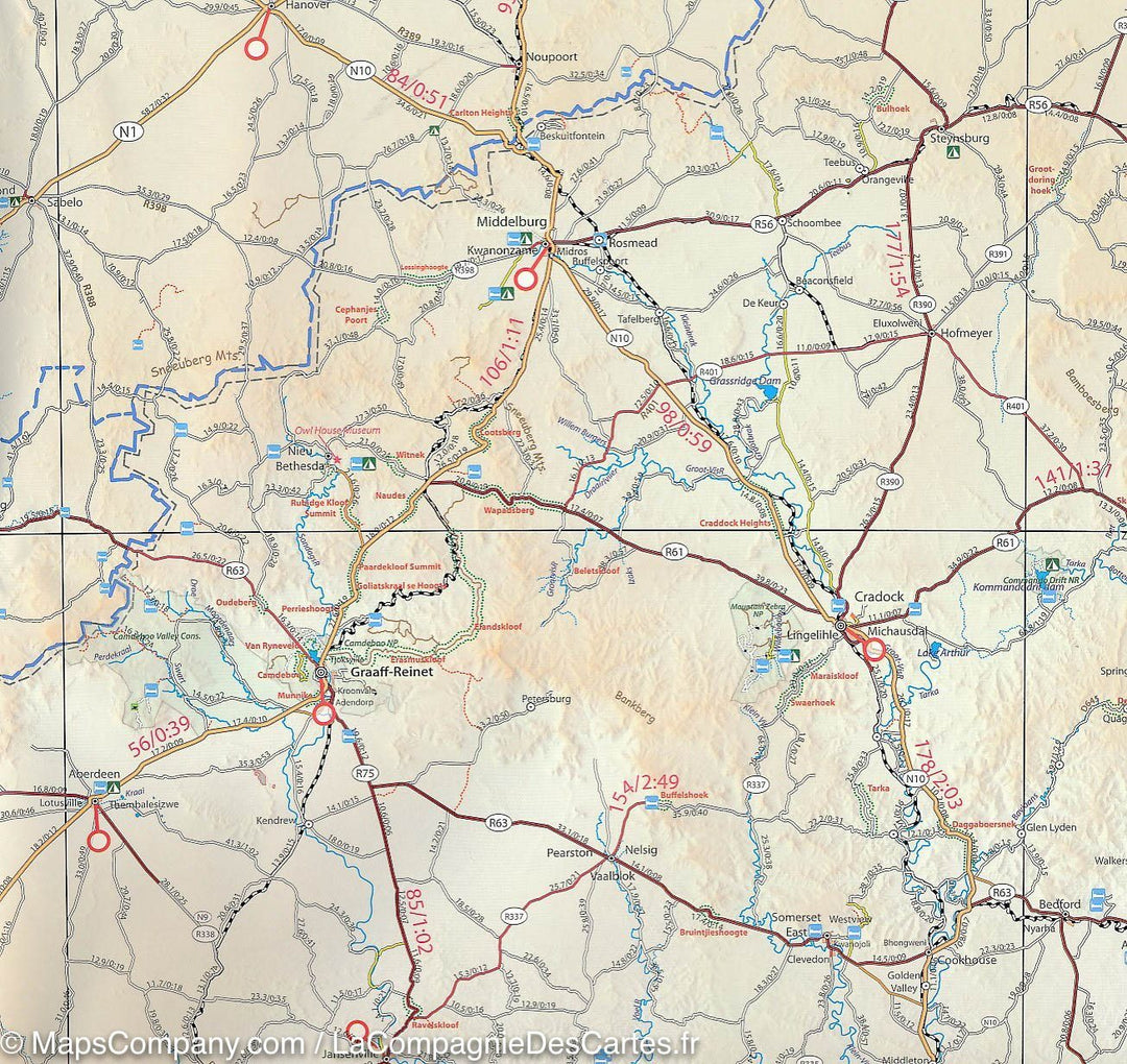 Carte routière - Afrique du Sud | Tracks4Africa carte pliée Tracks4Africa 
