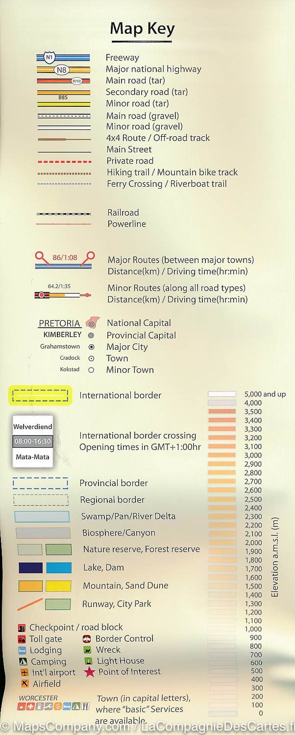 Carte routière - Afrique du Sud | Tracks4Africa carte routière Tracks4Africa