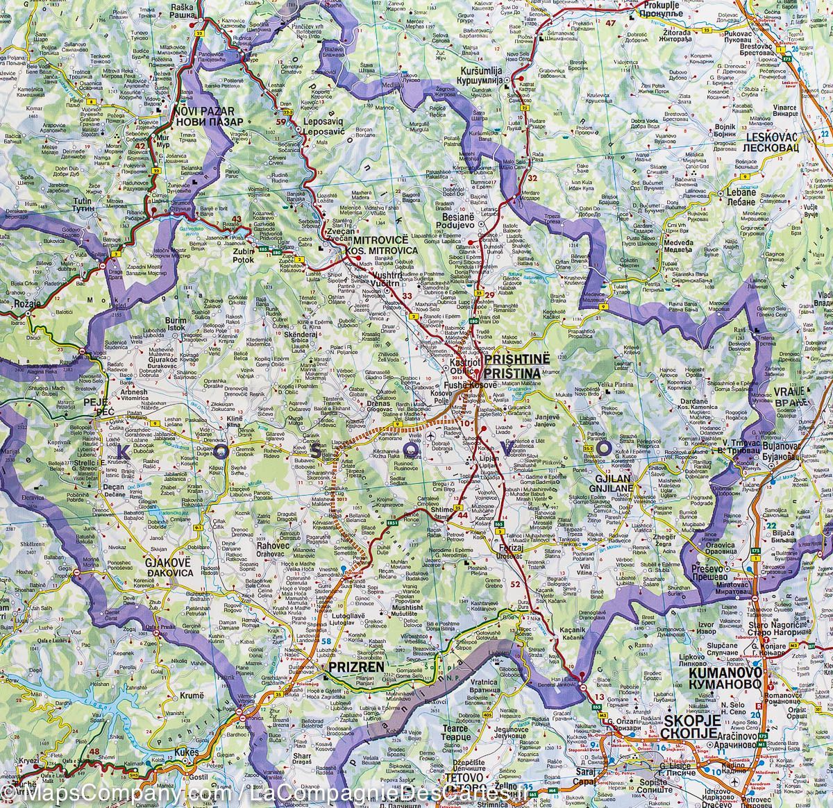 Carte routière - Albanie au 1/400 000 (impression recto) | Freytag & Berndt carte routière Freytag & Berndt