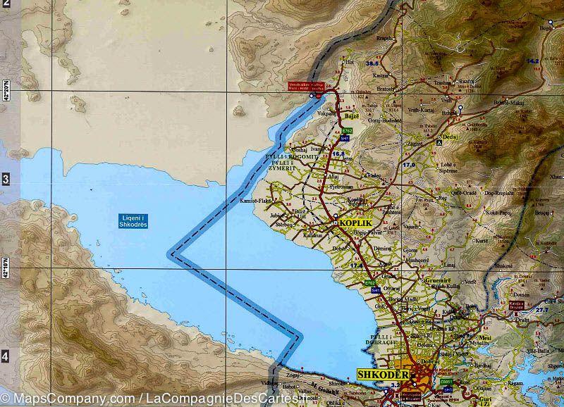 Carte routière - Albanie Nord, n° 322 | Vektor carte routière Vektor