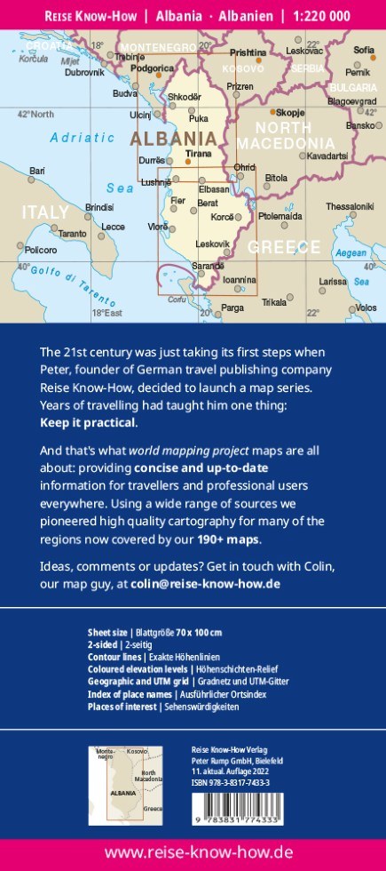 Carte routière - Albanie | Reise Know How carte pliée Reise Know-How 