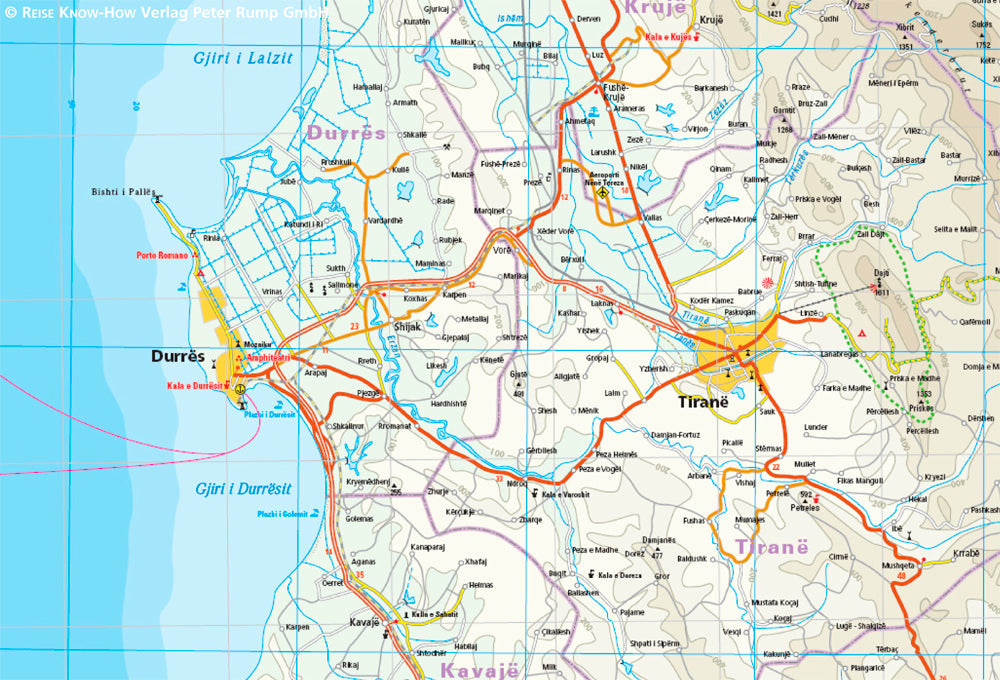 Carte routière - Albanie | Reise Know How carte routière Reise Know-How