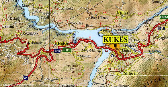 Carte routière - Albanie Sud, n° 324 | Vektor carte routière Vektor