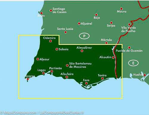 Carte routière de l'Algarve (Portugal) | Freytag &amp; Berndt - La Compagnie des Cartes