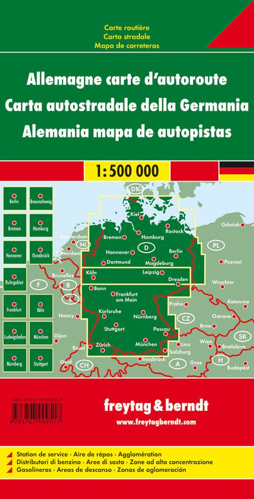 Carte routière - Allemagne (autoroutes) | Freytag & Berndt carte routière Freytag & Berndt