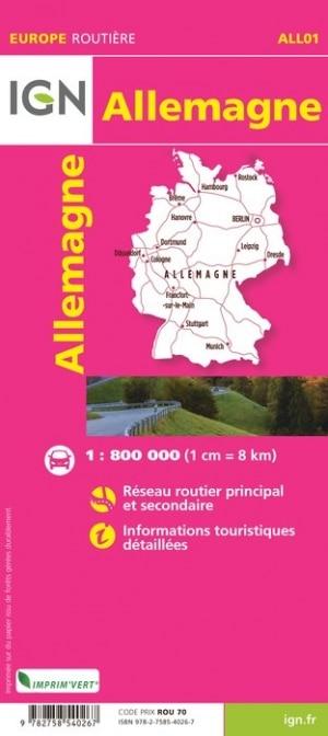 Carte routière de l'Allemagne | IGN - La Compagnie des Cartes