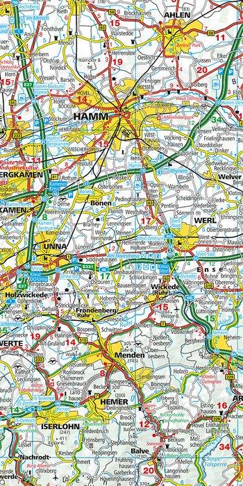 Carte routière - Allemagne n° 3 : Rhénanie-du-Nord Westphalie, Cologne, Ruhr | Kümmerly & Frey carte routière Kümmerly & Frey
