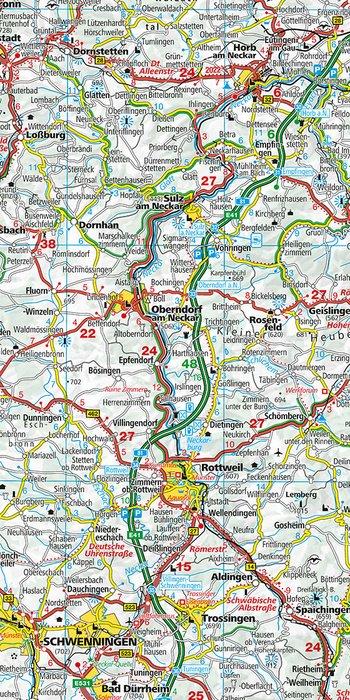 Carte routière - Allemagne n° 7 : Bade-Wurtemberg, Stuttgart, Forêt Noire | Kümmerly & Frey carte pliée Kümmerly & Frey 