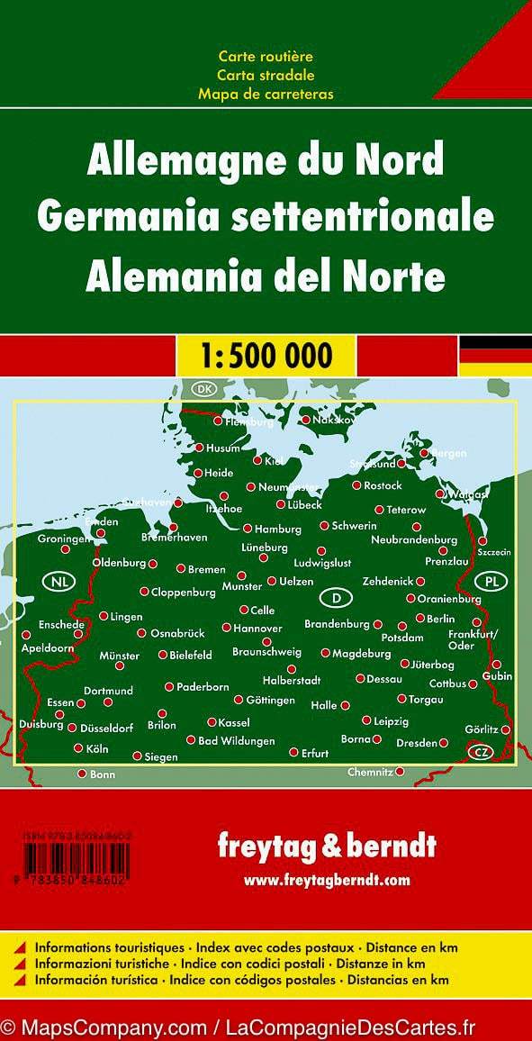 Carte routière - Allemagne Nord | Freytag & Berndt carte routière Freytag & Berndt