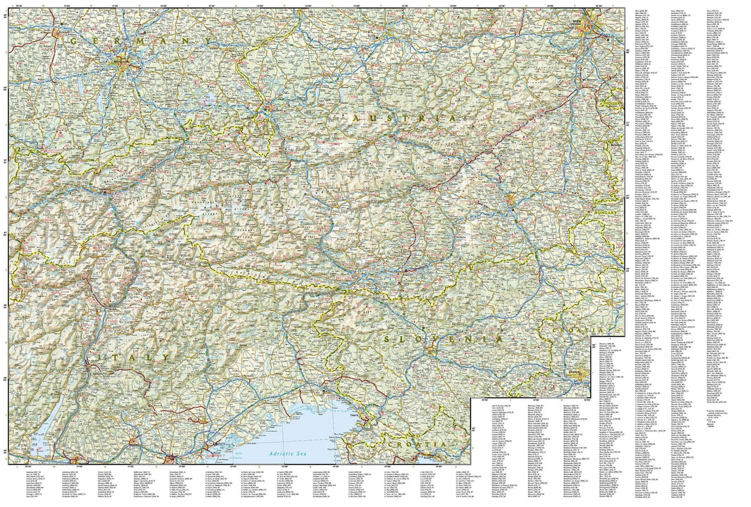 Carte routière - Alpes | National Geographic carte pliée National Geographic 