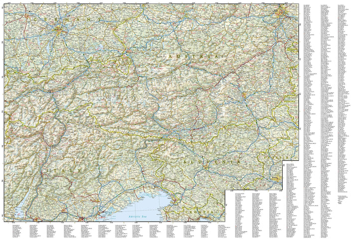 Carte routière - Alpes | National Geographic carte pliée National Geographic 