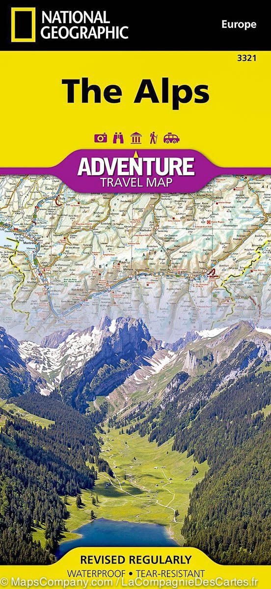 Carte routière - Alpes | National Geographic carte routière National Geographic