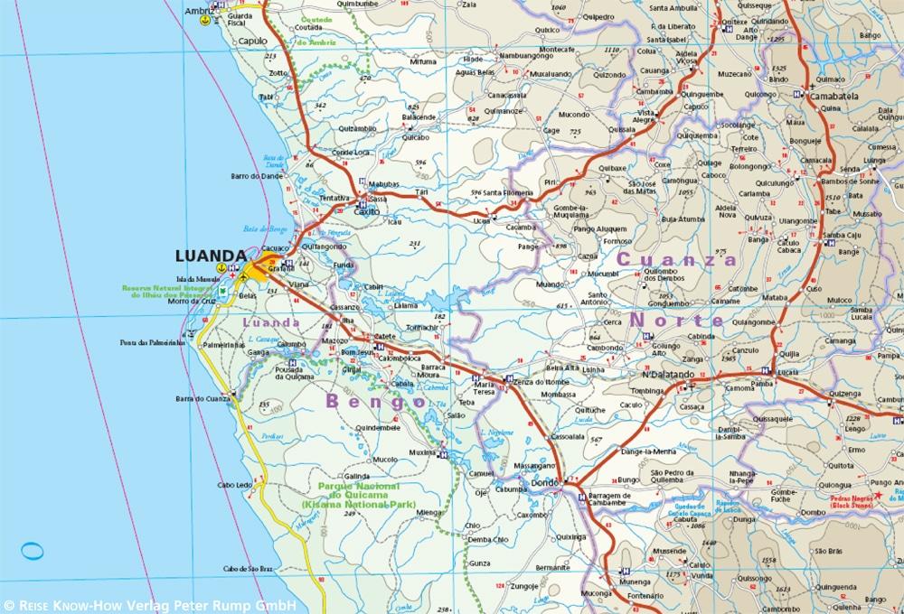 Carte routière - Angola | Reise Know How carte routière Reise Know-How
