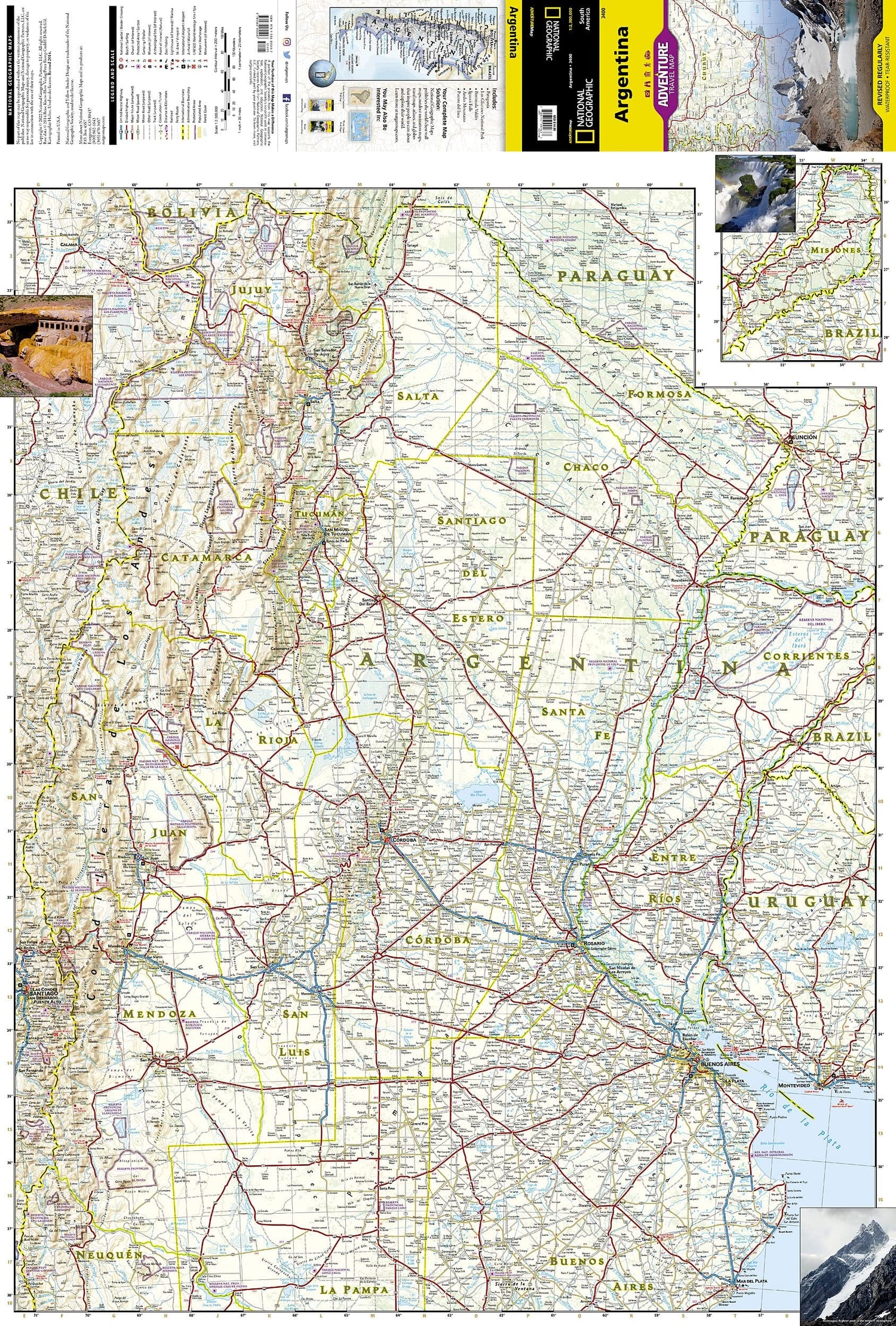 Carte routière - Argentine | National Geographic carte routière National Geographic