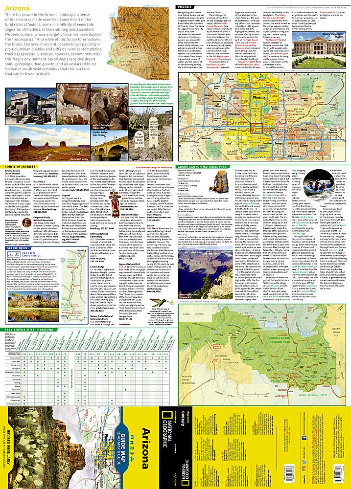 Carte routière - Arizona | National Geographic carte routière National Geographic