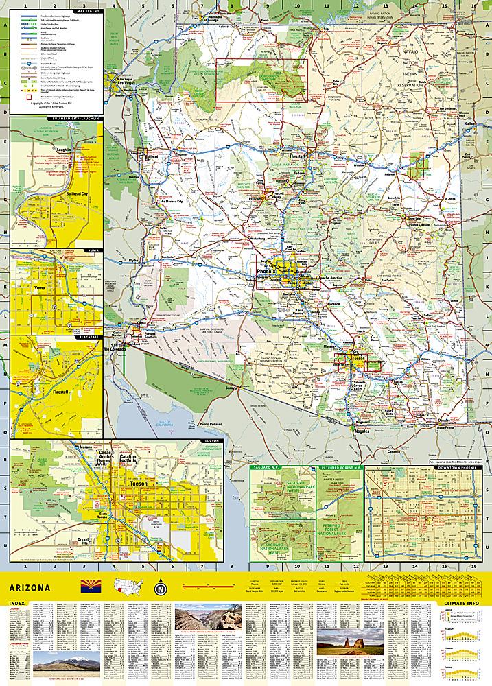 Carte routière - Arizona | National Geographic carte pliée National Geographic 