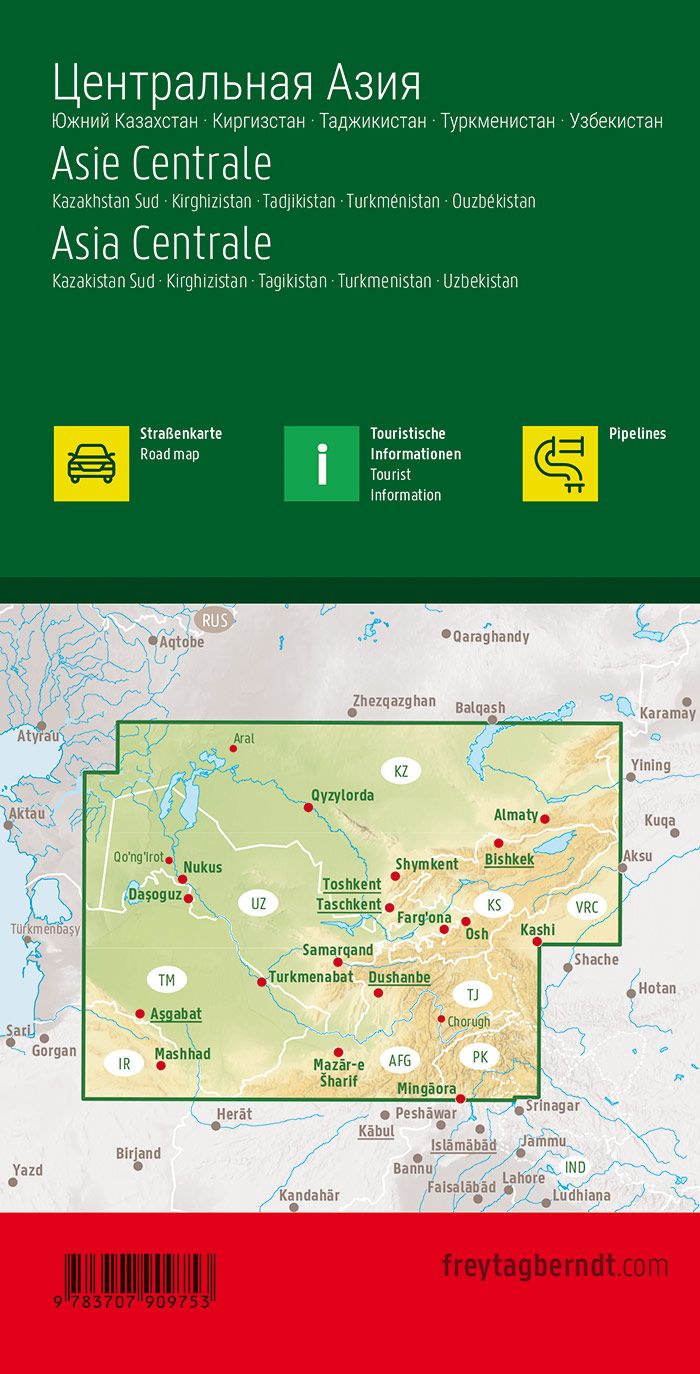 Carte routière - Asie Centrale | Freytag & Berndt carte pliée Freytag & Berndt 