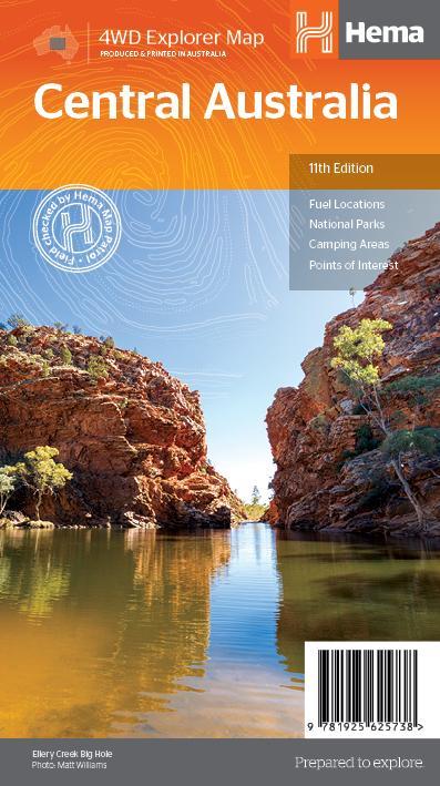 Carte routière - Australie Centrale | Hema Maps carte pliée Hema Maps 