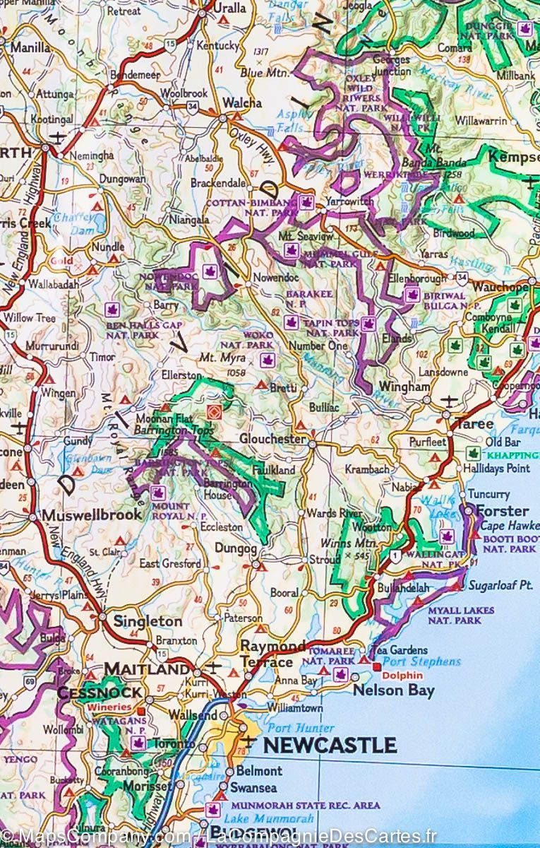 Carte routière - Australie Est | National Geographic carte routière National Geographic