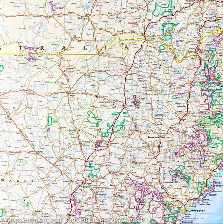 Carte routière de l'est de l'Australie | National Geographic - La Compagnie des Cartes