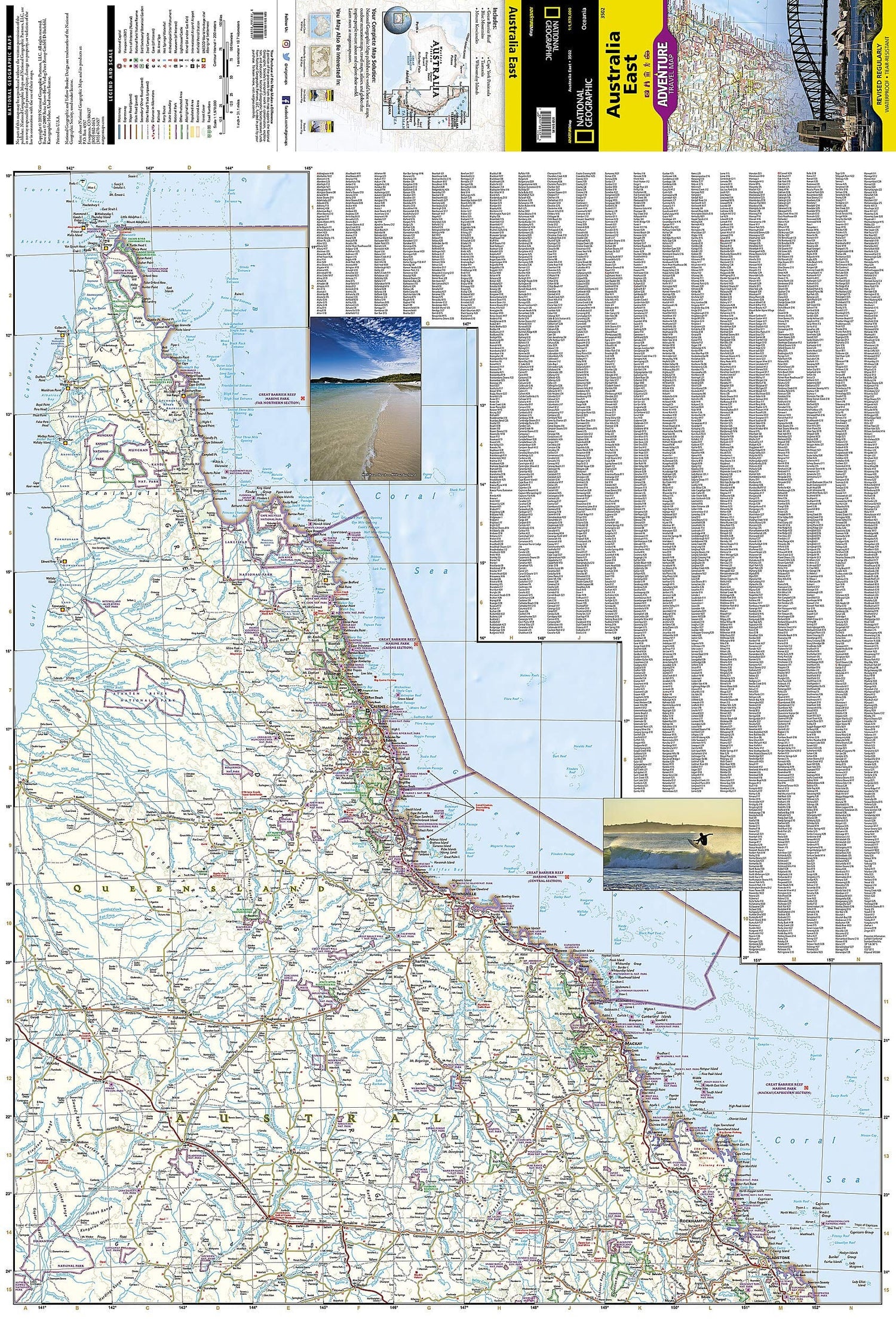 Carte routière - Australie Est | National Geographic carte routière National Geographic