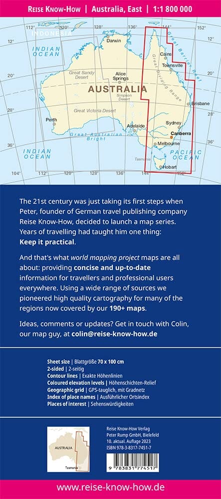 Carte routière - Australie Est | Reise Know How carte routière Reise Know-How