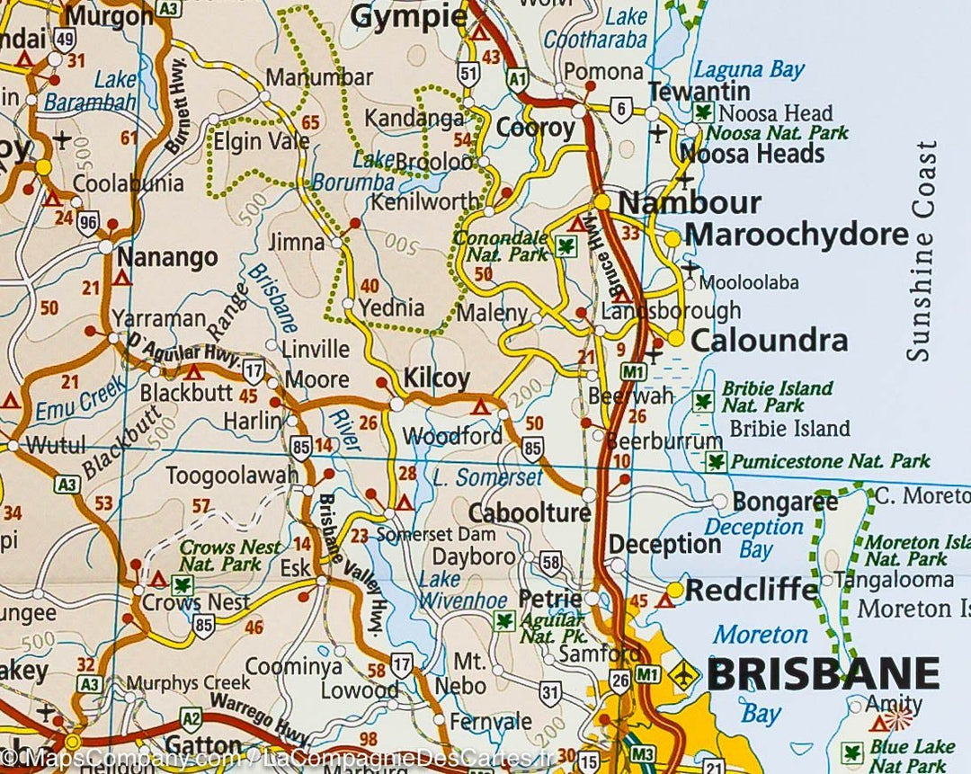 Carte routière de l'est de l'Australie | Reise Know How - La Compagnie des Cartes