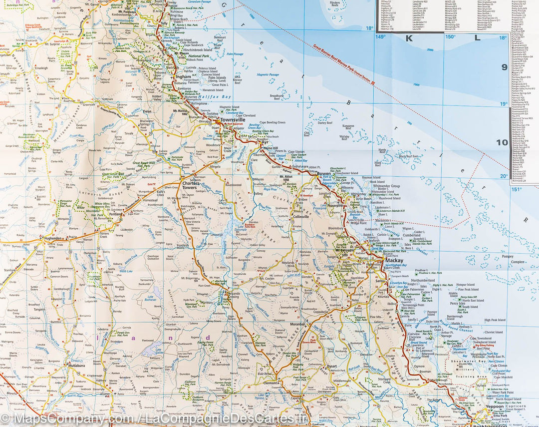 Carte routière de l'est de l'Australie | Reise Know How - La Compagnie des Cartes