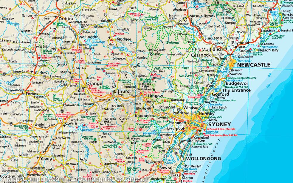 Carte routière de l'est de l'Australie | Reise Know How - La Compagnie des Cartes