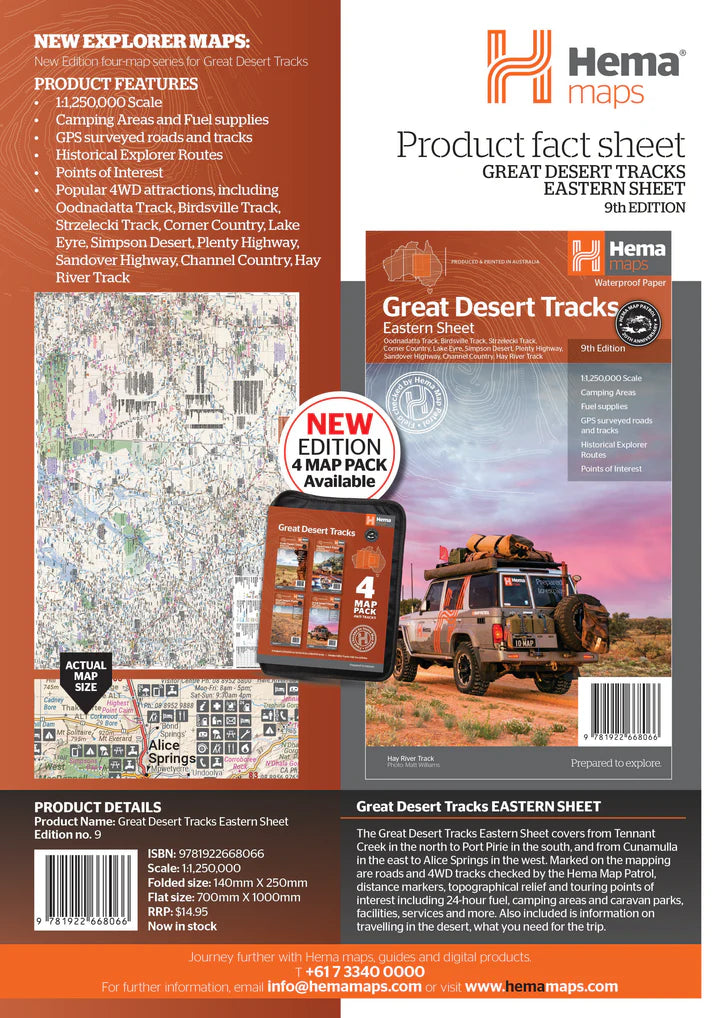 Carte routière - Australie, Great Desert Tracks Est | Hema Maps carte routière Hema Maps