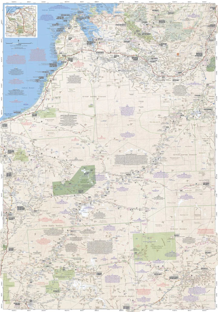 Carte routière - Australie Great Desert Tracks Ouest | Hema Maps carte routière Hema Maps