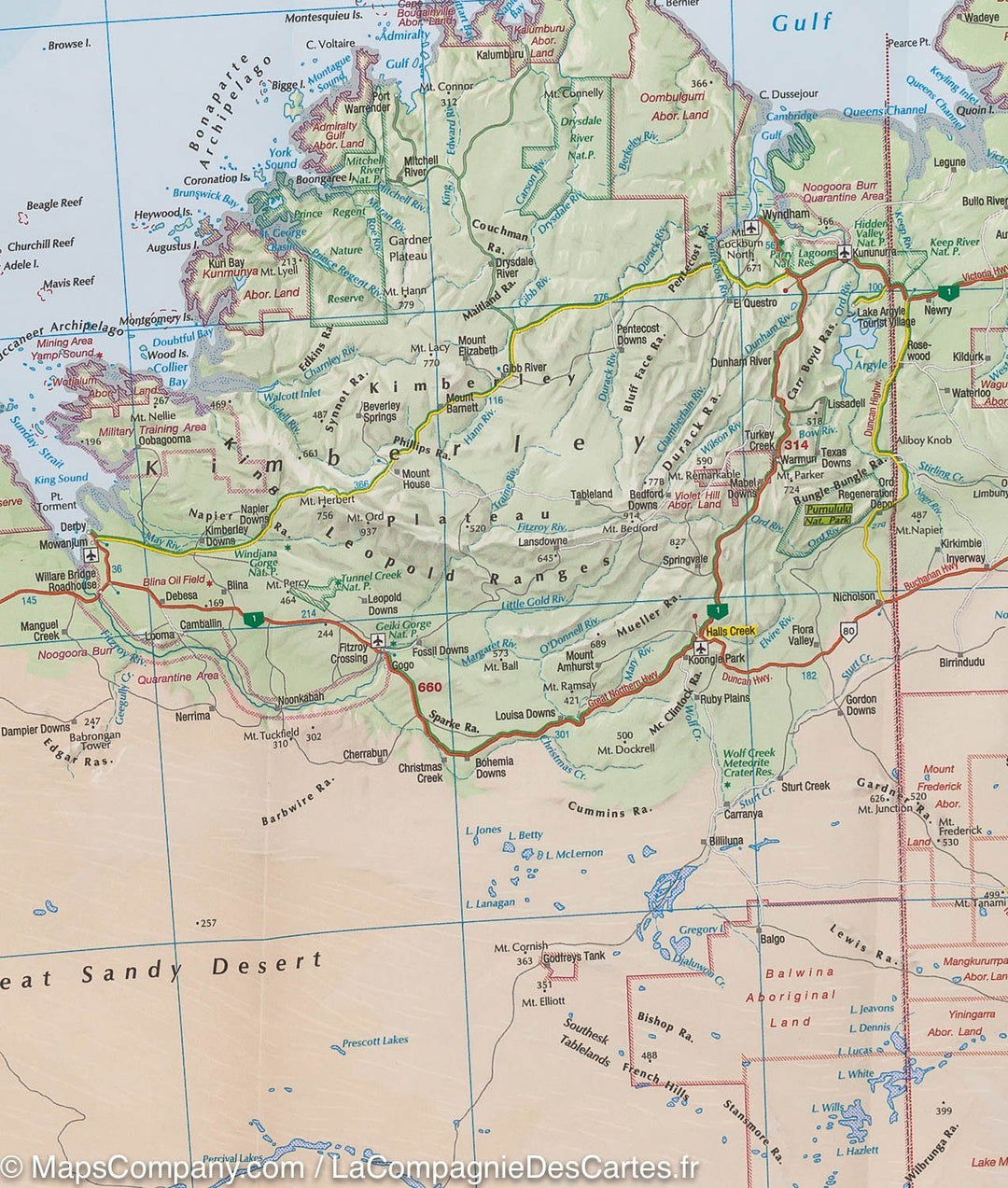 Carte routière de l’Australie | IGN - La Compagnie des Cartes