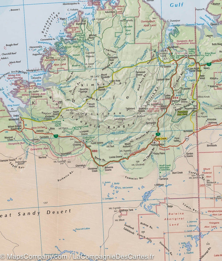 Carte routière de l’Australie | IGN - La Compagnie des Cartes