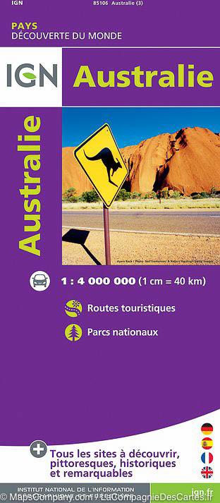 Carte routière de l’Australie | IGN - La Compagnie des Cartes